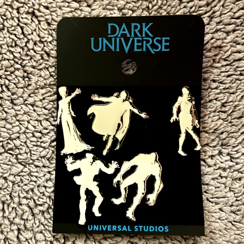 Universal Dark universe Monsters pin set of 5 glow in dark!